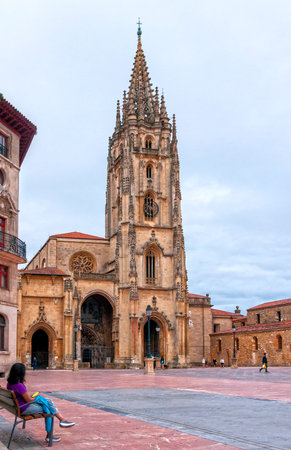 San Salvador cathedral. Oviedo. Asturias. Spainの写真素材