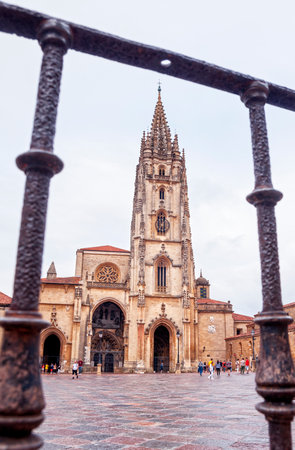 Cathedral San Salvador. Oviedo. Asturias. Spainの写真素材