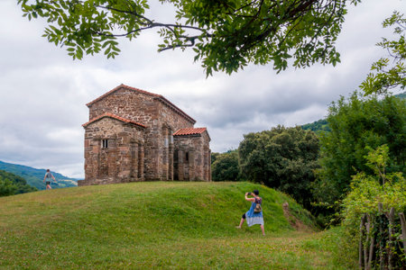 Saint Christina of Lena. Asturias. Spainの写真素材