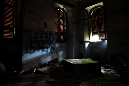 Abandoned psychiatric hospital - asylum - in Mombello, (Limbiate), Monza and Brianza, Lombardia, Italyのeditorial素材