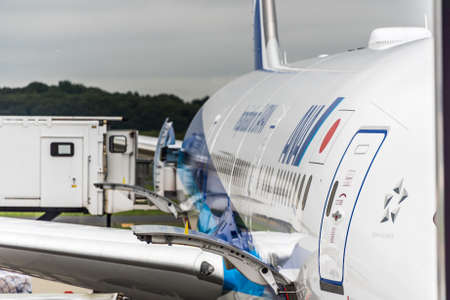 August 18,2017: Narita International Airport, Tokyo Japan- ANA, All Nippon Airways airliner being...