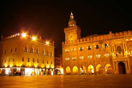 Piazza Maggiore Bolognaの写真素材