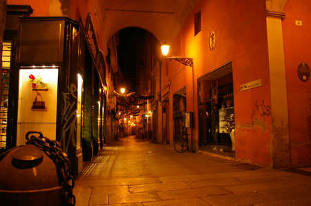 via Pescherie Vecchie in Bolognaのeditorial素材