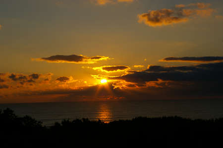 sunset of Pinarella, Cervia, italyの写真素材