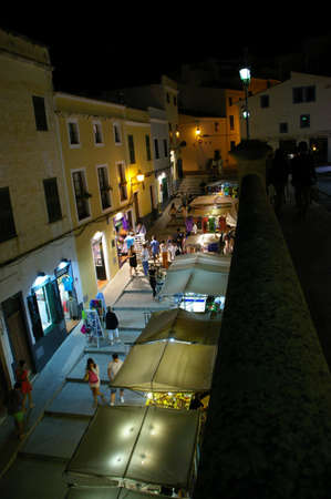 Street of Ciutadella Nightのeditorial素材