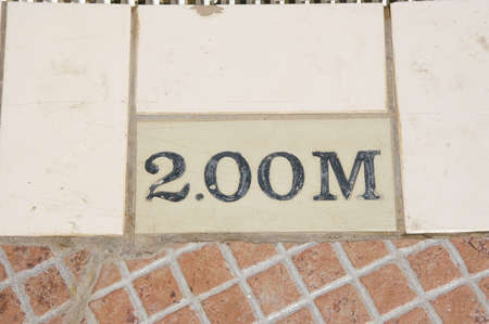 2 meters on the poolの写真素材