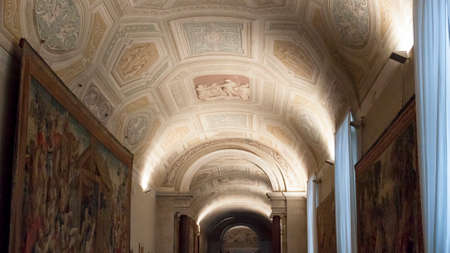 Vatican Vaulted Ceiling Fresco - Romeのeditorial素材