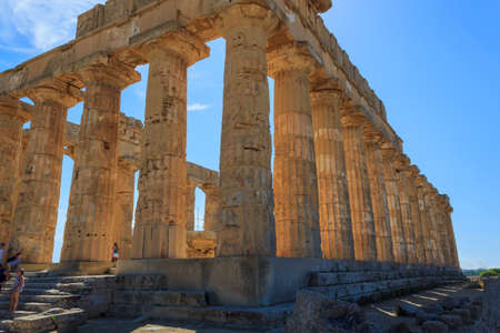 Greek Temple E at Selinus in Selinunte - Sicily, Italyの写真素材