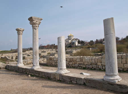 Chersonese, ancient Greek settlement in Crimea. This is the ruins of the city.の写真素材