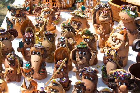 Some products are depicting the heroes of fairy tales.の写真素材