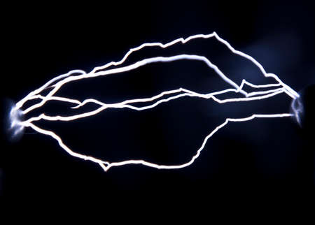 This artificially created by an spark discharge in the air. Is used to observe the phenomenon.
