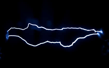 This artificially created by an spark discharge in the air. Is used to observe the phenomenon.の写真素材