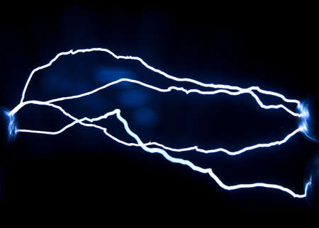 This artificially created by an electrical discharge in the air. Is used to observe the phenomenon.の写真素材