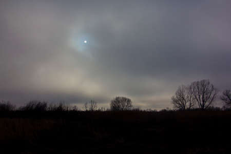 The fog limits the visibility, therefore the picture is obtained without a long-range plan.