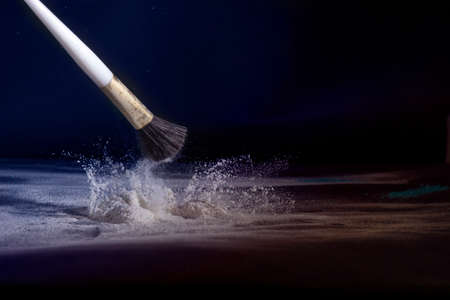 makeup brush with powderの写真素材