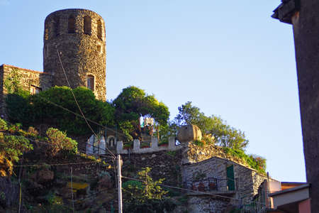 Beautiful colorful cityscape on the mountains over Mediterranean sea, Europe, Cinque Terre,...