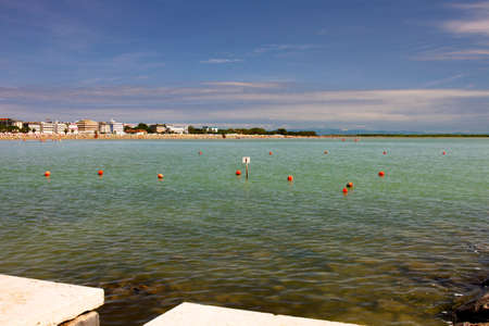 Sea of Caorle with the beach the distanceの写真素材