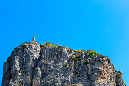 Old church on a high rockの写真素材