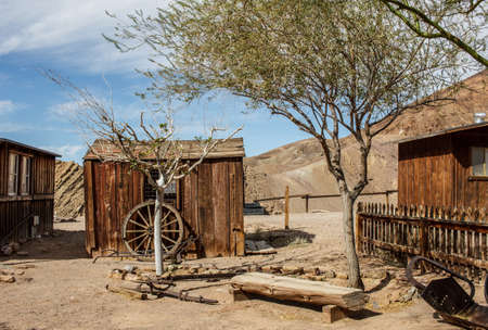 Detail of an old wild west abandoned townの写真素材