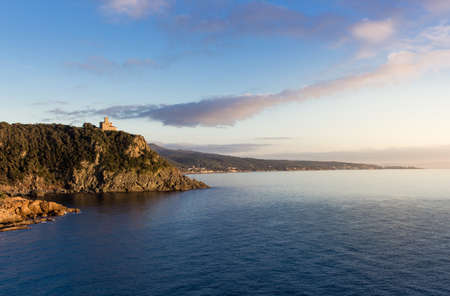 Beautiful view of the mediterranena coast in Livorno, Tuscany, Italyの写真素材