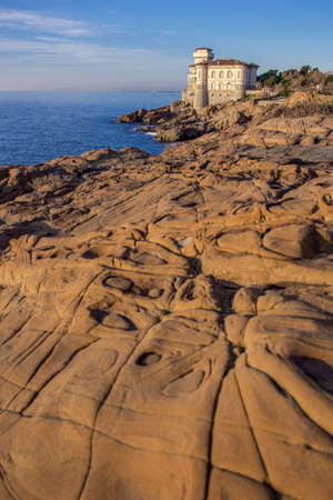 Beautiful view of the mediterranena coast in Livorno, Tuscany, Italyの写真素材