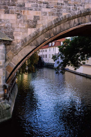 Beautiful view of Charles Bridge in Pragueの写真素材