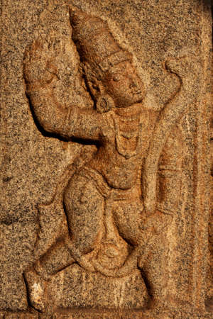 Stone relief carving, Hampi, Indiaの写真素材