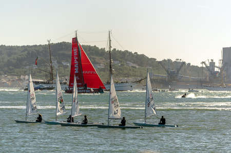 Team MAPFRE during the start of the second stage Lisbon - Cape Town of the Volvo Ocean Race 2017-18