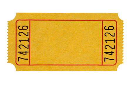 Blank yellow theater ticket isolated on a white background. Blank yellow theater ticket isolated on a white background.