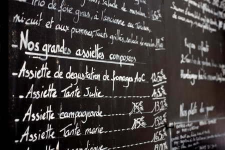 Restaurant menu in Paris.の写真素材