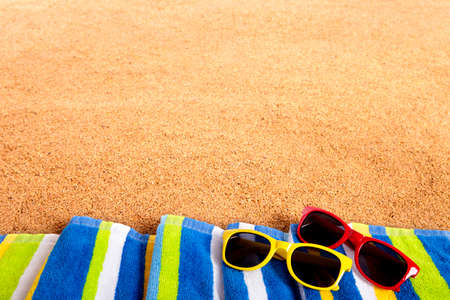 Beach border with sunglassesの写真素材