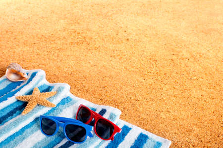 Summer beach background border copy spaceの写真素材