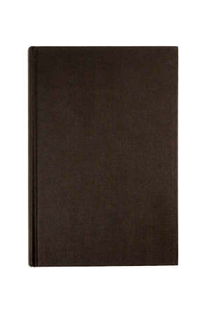 Black plain hardcover book or bible front cover upright vertical isolated on whiteの写真素材