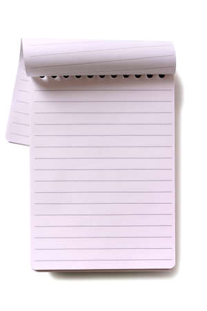 Spiral notepad lined paper open isolatedの写真素材