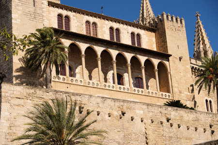 Palma Mallorca kings palace Almudaina side view