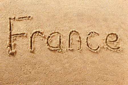 France hand written beach word travel conceptの写真素材