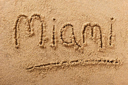 Miami Florida beach word summer travel writing conceptの写真素材