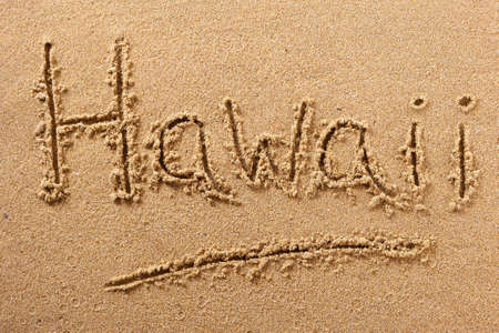 Hawaii beach word travel writing conceptの写真素材