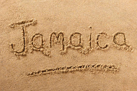 Jamaica beach word summer travel writing conceptの写真素材