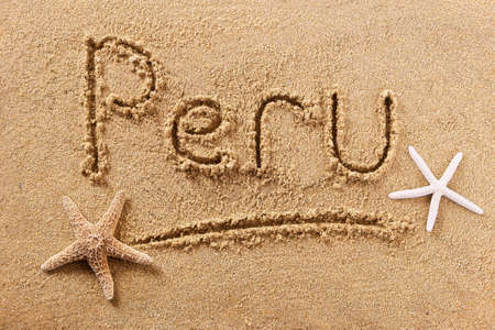 Peru beach word travel writing conceptの写真素材