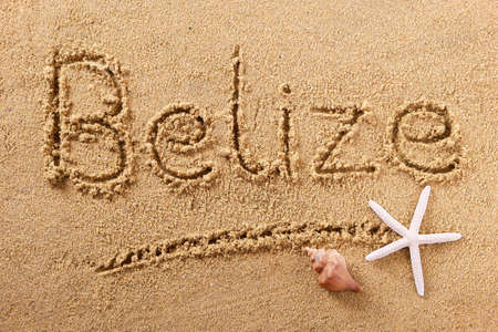 Belize beach word summer travel writing conceptの写真素材