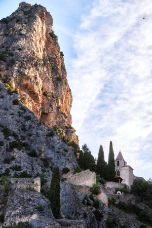 Moustiers-Sainte-Marie, a litle traditional village in Franceのeditorial素材