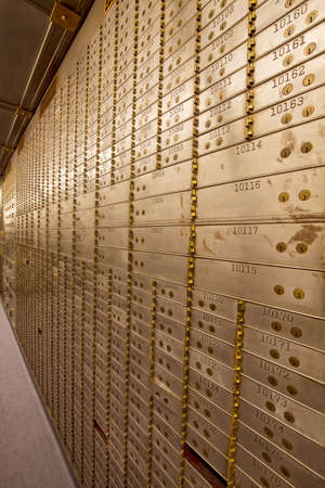 Bank Safe Deposit Boxes in Old Historic Buildingの写真素材