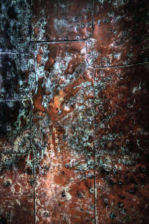 Grunge Tarnished Copper Metail Texture and Backgroundの写真素材