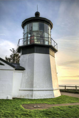 Cape Meares Lighthouse at Sunset along Oregon Coastの写真素材