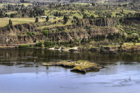 Memaloose Island on the Columbia River Gorge Oregonの写真素材