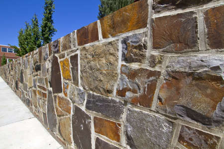 Granite Stone Retaining Wall for Garden Landscapeの写真素材