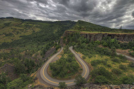 Rowena Crest Loop on Old Columbia Scenic Highwayの写真素材