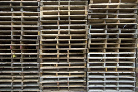 Wood Pallets Background in Cargo Shipping Dock 2の写真素材
