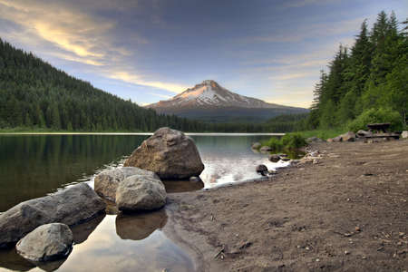 Mount Hood by Trillium Lake at Sunset in Oregon 3